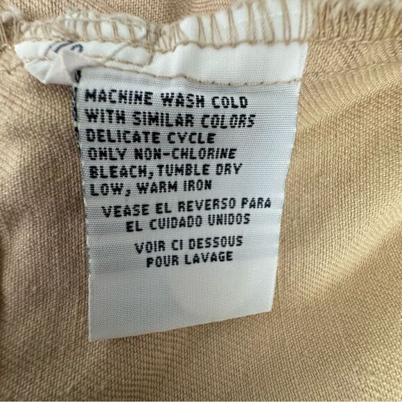 Vintage Tan Bomber Jacket 100% Cotton Women’s Embellished Belt SZ 12 - Picture 12 of 14